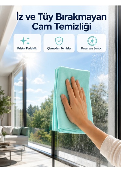Mey İthalat Çok Amaçlı Mikrofiber Cam Bezi Cam Ayna Duşakabin Ve Parlak Yüzey Temizlik Bezi Diğer
