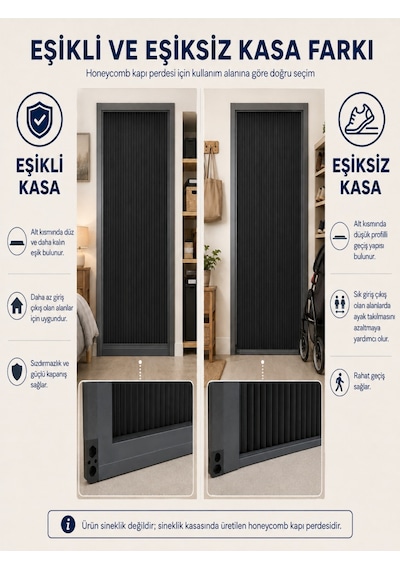 Akordiyon Kapı Perdesi Honeycomb Sürgülü Kapı Perdesi En0-100 Cm X Boy0-240 Cm