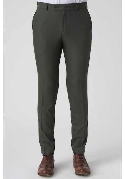 White Stone Alcobaça P1026 Slim Fit Kumaş Pantolon Yeşil Yeşil