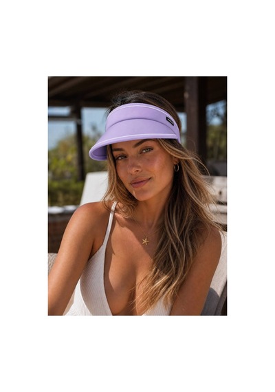 Giyu Shop Kadın Geniş Siperli Uv Korumalı Ayarlanabilir Vizör Şapka Lila