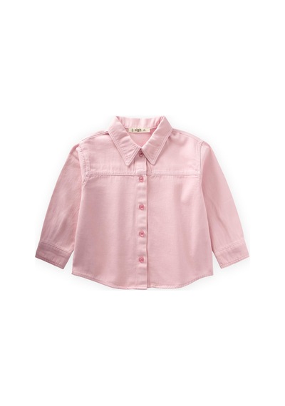 Cigit Tek Cepli Gabardin Gömlek 2-7 Yaş Pembe Pembe