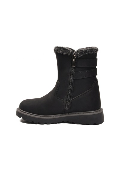 Cool Siyah İçi Polarlı Kaymaz Kız Çocuk Bot Buckle F Siyah