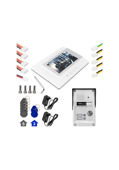 Powermaster 37t2 2 Daire 7'' Nfc Destekli Görüntülü Kapı Zili Interkom Akıllı Ev Güvenliği Sistemi