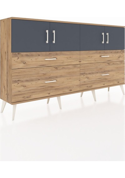 Arges Konsol 2 Raflı 4 Çekmeceli 4 Kapaklı 176x30x99 Çam-antrasit Çam-antrasit/çam Arges Konsol 2 Raflı 4 Çekmeceli 4 Kapaklı 176x30x99 Çam-antrasit Çam-antrasit/çam