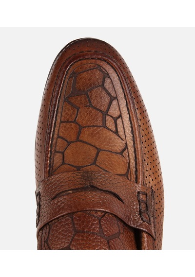 Hotiç Erkek Deri Taba Yumuşak Dokulu Baskılı Klasik Loafer 02ayh329690a410 02ayh329690a410