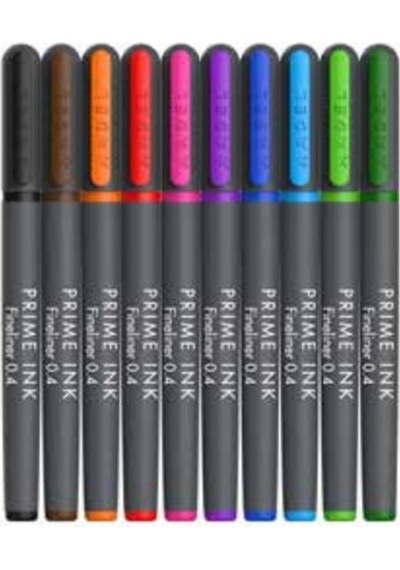 Fineliner 10 lu İnce Uçlu Kalem Prime Ink 10 Renk 1 Paket