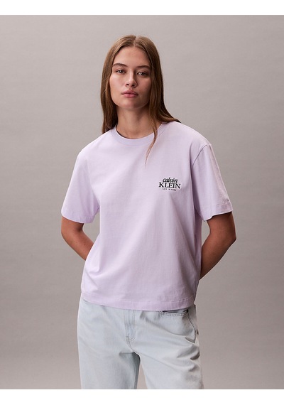 Calvin Klein Bayan T Shirt Lv047f801g 3oq Lila Lila