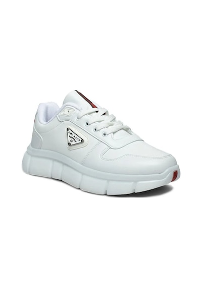 Solazer 062-26 Cilt Deri Rugan Karışımlı Anatomik Taban Erkek Sneaker Beyaz