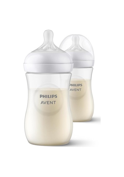Philips Avent Doğal Tepkili Biberon 2'li Set, 260 Ml, 3-6m, Akıtmaz Emzik, Kolik Ve Gaz Önleyici, Bpa İçermez, Scy9