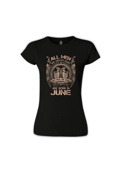 Burç İkizler - Born İn June Siyah Kadın Tshirt 001