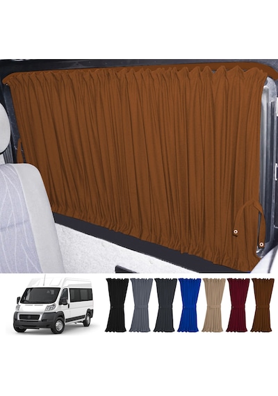 Pandami Fiat Ducato Boxer Jumper Uzun Şase 2006+ Uyumlu Taba Raylı Oto Perde Takımı