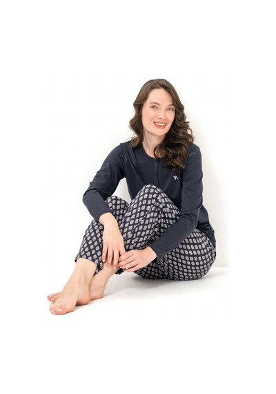 Arnetta Kadın Büyük Beden Modal Pamuklu Nakışlı Düğmeli Yaka Uzun Kollu Pijama Takım Antrasit Arnetta Kadın Büyük Beden Modal Pamuklu Nakışlı Düğmeli Yaka Uzun Kollu Pijama Takım Antrasit