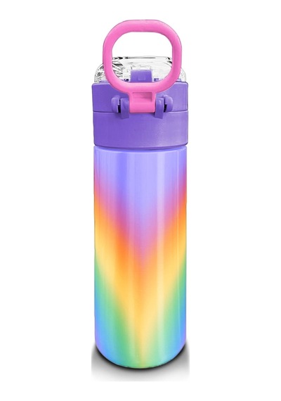 Coral High Kids Renk Geçişli Desenli Pipetli Ve Direkt İçim Çelik Termos 500 Ml 31863 Rose Gold