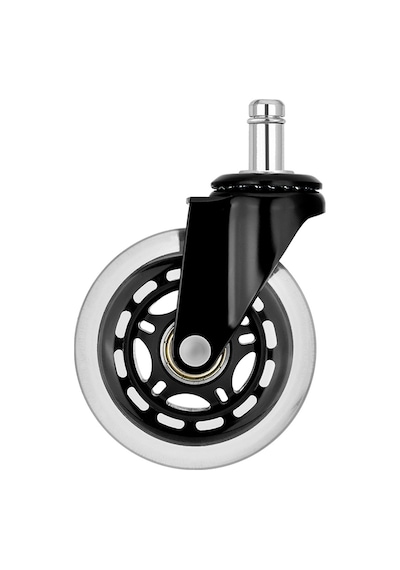 S-wheels Motion Silikon Oyuncu Koltuğu Tekeri 64mm Ofis Koltuk Tekeri Ultra Sessiz Sandalye Tekeri Siyah - Beyaz