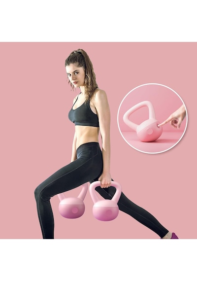 Valkyrie 4kg Soft Kettlebell Yumuşak Tabanlı Metal Kumlu Ses Yapmaz Darbeye Dayanıklı Çift El Ağırlık