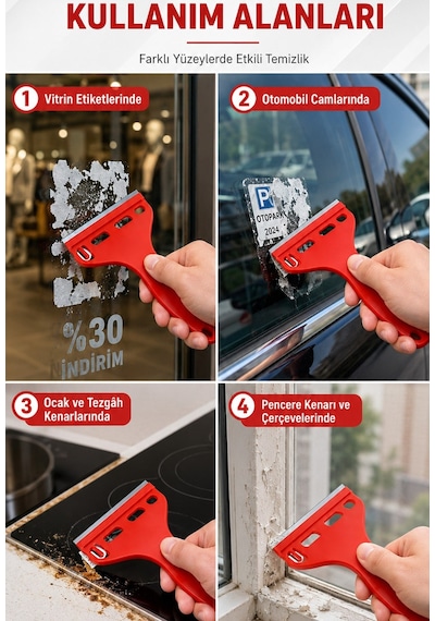 Cam Ocak Temizleme Kazıyıcı Jiletli Cam Kazıma Aparatı Seramik Ocak Temizlik Aparatı