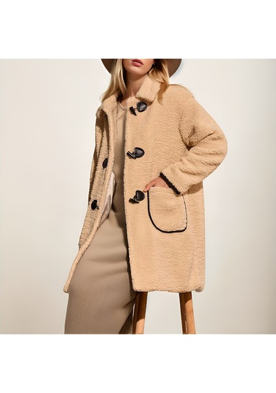 Hiramir Peluş Rahat Kalıp Mont Beyaz Ks2506 Camel