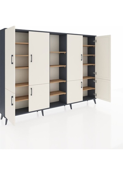 Arges Dolap 14 Raflı 8 Kapaklı 220x30x163 Antrasit-aytaşı/çam Aytası/atlas Çam - Antrasıt Arges Dolap 14 Raflı 8 Kapaklı 220x30x163 Antrasit-aytaşı/çam Aytası/atlas Çam - Antrasıt