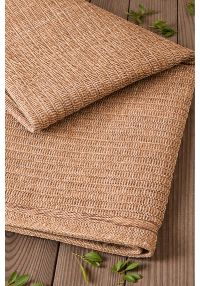 Doğal Jüt Görünümlü Dokuma Kilim Sade & Modern Minimal Tasarım Bej Bej