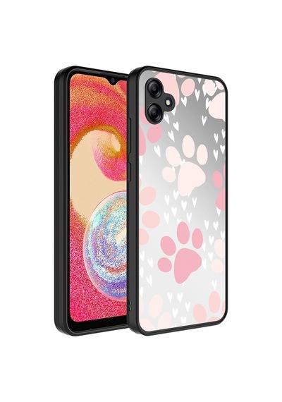 Kilifone - Galaxy A04e Uyumlu Kılıf Aynalı Desenli Kamera Korumalı Parlak Mirror Kapak - Pati - T26815