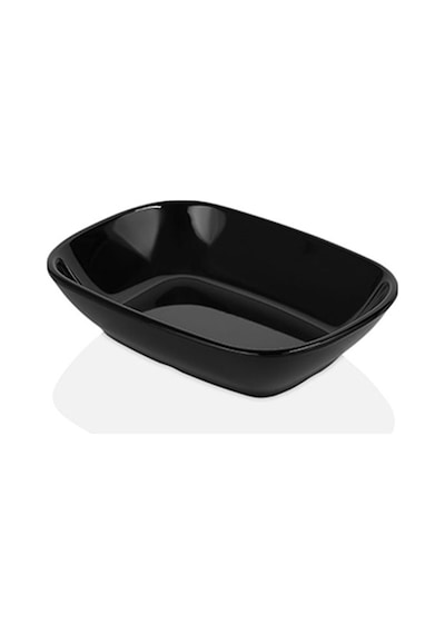 12 Adet 17x12 Cm Melamin Kahvaltılık / Mezelik Bulaşık Makinesinde Yıkanabilir Siyah Servis Kasesi