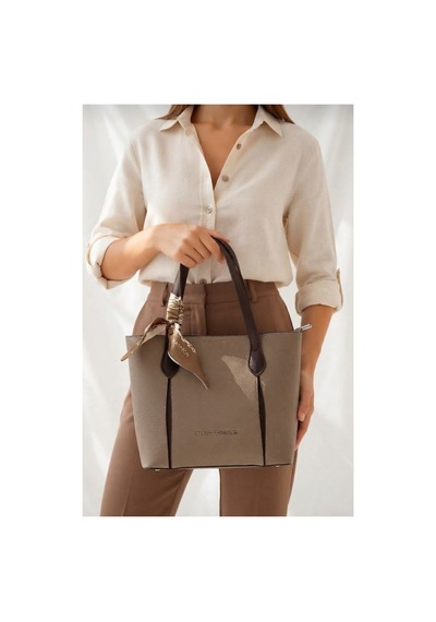 Just Polo Kadın Kum-kahve Fular Detaylı Orta Boy El Ve Omuz Çantası-bd6086bd