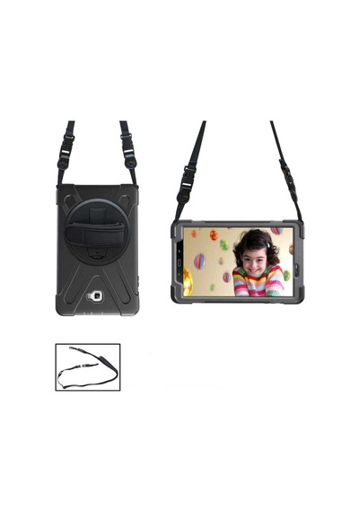Galaxy Uyumlu  Tab A T580 10.1 Msra Defender Tablet Silikon - Siyah Arka Kapak
