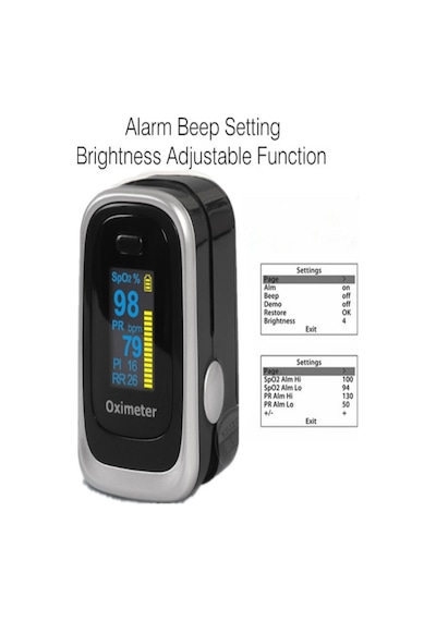 Pulse Oksimetre M170 Oksijen Satürasyon Ölçüm Cihazı Alarmlı