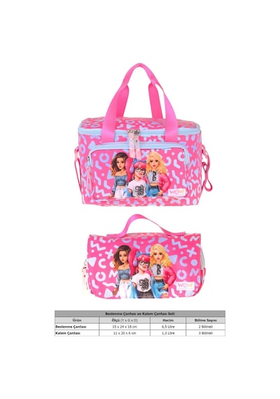 Wow Generation Kız Çocuk Girl Friends Kırmızı Thermo Beslenme Çantası Ve Kalemlik Seti - Setwg-w6060
