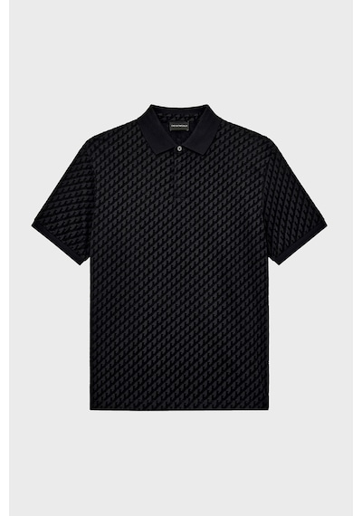 Emporio Armani Tamamı Logolu Regular Fit Düğmeli Polo Erkek Polo Em007339 Af10017 Fc375 Siyah