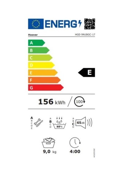 Hoover HGD 9N1BGC-17 9 KG Isı Pompalı Kurutma Makinesi