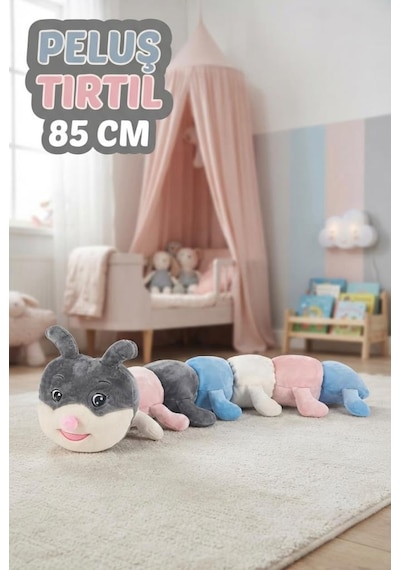 Peluş Tırtıl 85cm Sevimli Konforlu: Peluş Uyku Yastığı Ve Sarılma Arkadaşı Dekoratif Oyuncak Pembe