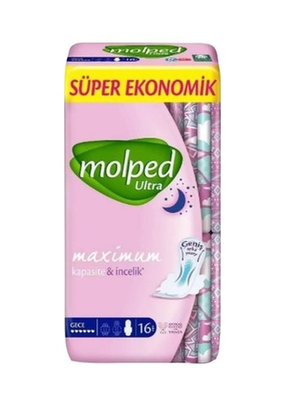 Molped Ultra Süper Ekonomik Hijyenik Ped Gece 16lı 2'li Ekonomik Paket - 2 Adet Tarı