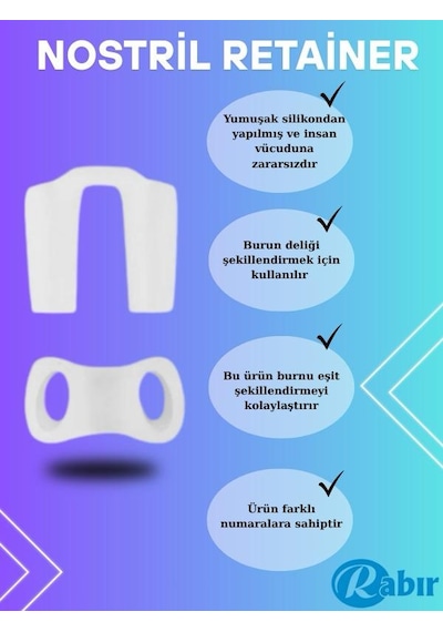Rabır Nostril Retainer Burun Deliği Şekillendirici 8-8