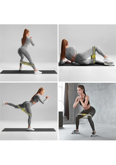 Pilates ve Squat Egzersiz Kaymaz Kumaş Direnç Bandı 35 cm