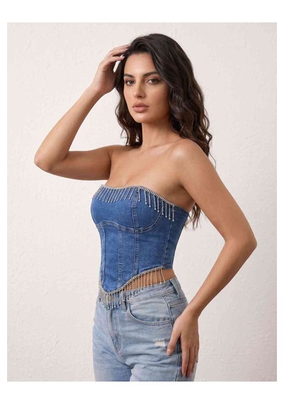 Orvelia Kristal Saçaklı Likralı Premium Denim Büstiyer Korse Nova Kristal Saçaklı Likralı Premium Denim Büstiyer Korse Mavi Orvelia Kristal Saçaklı Likralı Premium Denim Büstiyer Korse Nova Kristal Saçaklı Likralı Premium Denim Büstiyer Korse Mavi