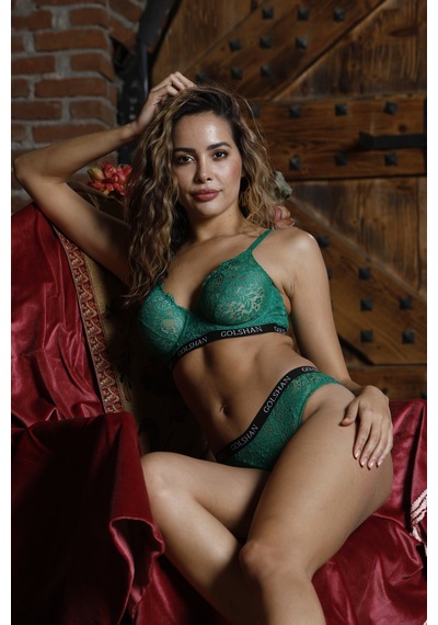 Etiler Collection Golshan Gaudy Lace Bra, Yeşil Konforlu Ve Şık Sütyen Çok renkli