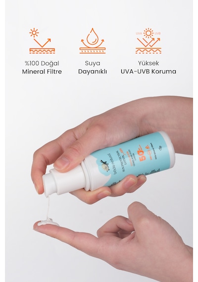 %100 Doğal 50+ Spf Yüksek Korumalı Çocuk Güneş Koruyucu Losyon