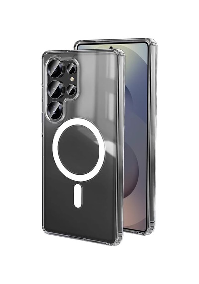 Newface Samsung Galaxy S25 Ultra Kılıf Magneticsafe Şeffaf Silikon - Şeffaf