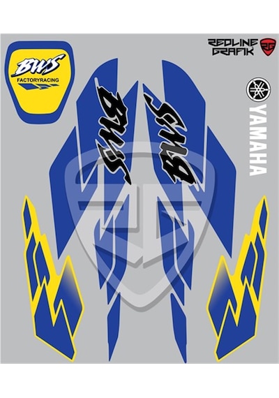 Yamaha Bws Sticker Seti Komple Yazı Redline Grafik Sarı
