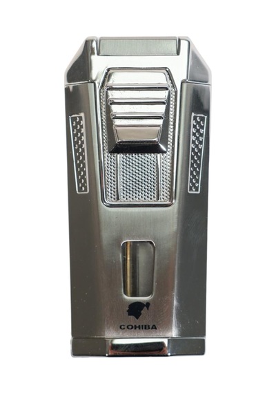 Cohiba Çift Torch Pürmüz Delicili Gümüş Metal Puro Çakmağı - Tr9473