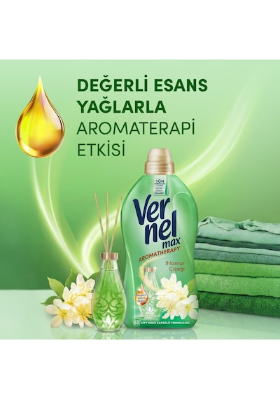Vernel Max Ihlamur Çiçeği Kokulu 60 Yıkama Konsantre Çamaşır Yumuşatıcısı 1 X 1440 Ml
