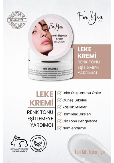Cilt Tonu Dengeleme, Hamilelik, Yaşlılık Ve Güneş Lekelerini Gidermeye Yardımcı Leke Kremi 100 Ml