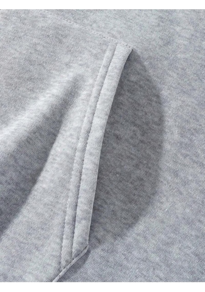 Harmandar Nyc Baskılı Kapüşonlu Oversize Sweatshirt Gri
