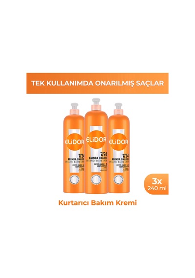 7/24 Kurtarıcı Saç Bakım Kremi Anında Onarıcı 240 Ml X3