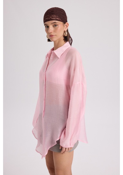 Mai Collection Mai Studios Co. Lyra Oversize Pembe Gömlek Pembe