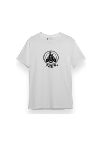 The Hunger Games District 3 Technology Beyaz Kısa Kol Erkek Tshirt 001