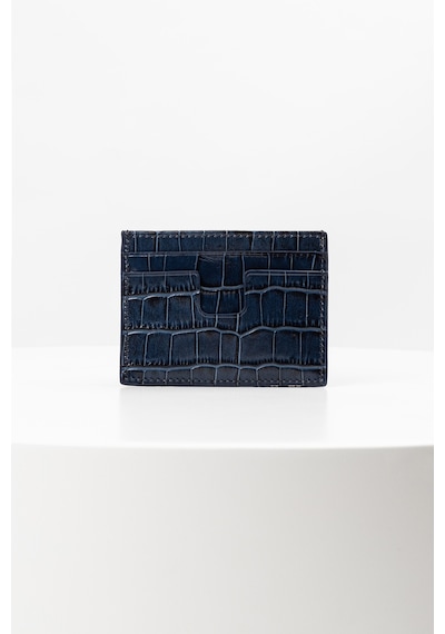 Bayderi Owpi Kroko Deri Minimal Unisex Kartlık Lacivert