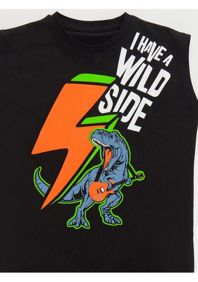 Denokids Mushi Şimşek Dino Erkek Çocuk T-Shirt Kapri Takım Çok Renkli