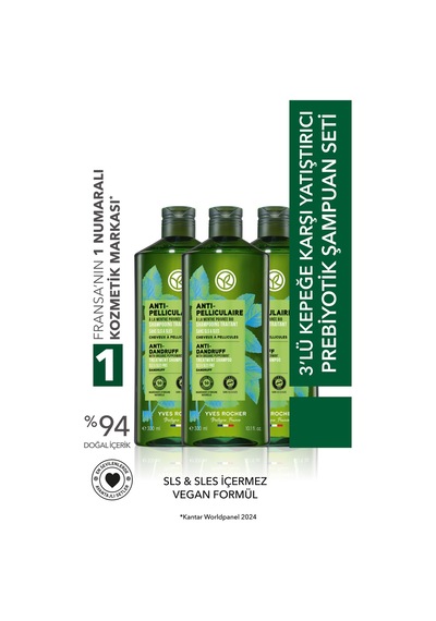 Yves Rocher En Sevilenler 3'li Kepeğe Karşı/anti Pelliculaire Şampuan Seti-9916964